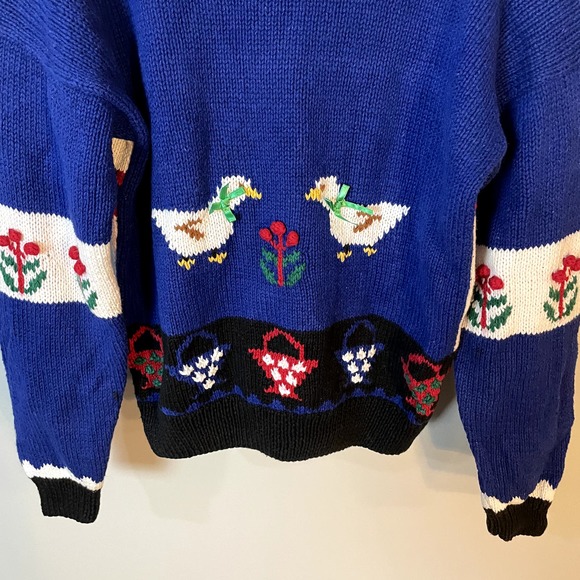 Vintage Duck & Barn Winter Christmas Holiday Knit Turtleneck Sweater Size Large - Picture 14 of 14